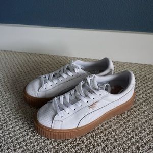 Puma white platform sneakers